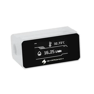 BarrowCH G1/4 Digital OLED Display Flow and Temperature Sensor - White - Picture 1 of 5