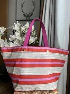 Fossil Handbag Keyper EW Large Tote Shopper Stripe Holiday beach weekend - Picture 1 of 14