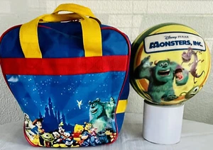 Disney Monsters Inc Wazowski Bowling Ball & Bag Vintage Brunswick 10.4 lb, Used - Picture 1 of 21