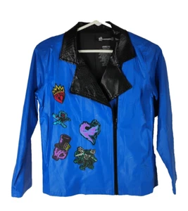 Disney Descendants 3 Biker Jacket Girls 14 L Faux Leather Wickedly Fierce NEW - Picture 1 of 10