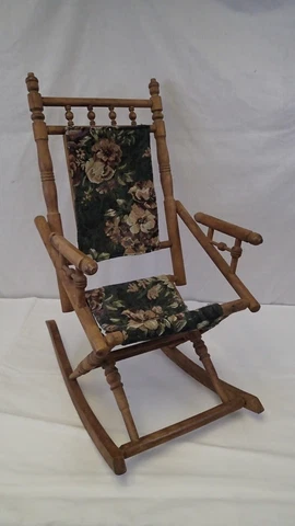 Antique Stick & Ball Spindle Rocking Rocker Chair Childs Children's Cover