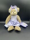 The Bearington Collection Teddy Bear-purple Dress With Pillow