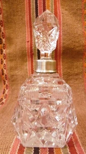 Antique Art Deco Sterling silver and cut crystal perfume bottle - Picture 1 of 12