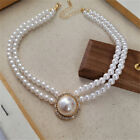 Double Layer Women Earring Necklace Pendant Necklace Clavicle Chain Pearl Choker