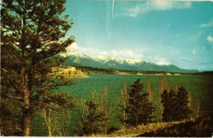 British Columbia Canada Windermere Lake Snow Cap Mountains Landscape Postcard  - Afbeelding 1 van 2