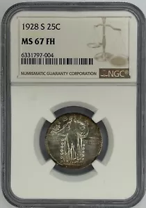 1928-S Standing Liberty Quarter NGC MS67FH - Picture 1 of 4