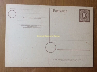 EBS Germany 1946 Allied Occupation Postal Card Kontrollratsausgabe 10 Pf P952b - Image 1 of 2