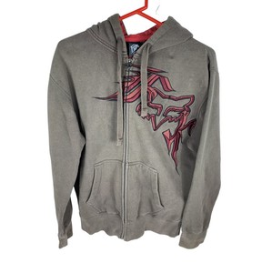fox racing zip up moletom com capuzs