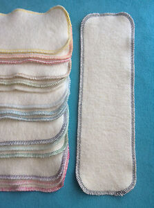 12 x 4 Hemp Organic Cotton Fleece Cloth Diaper Liners Doublers Inserts Soaker