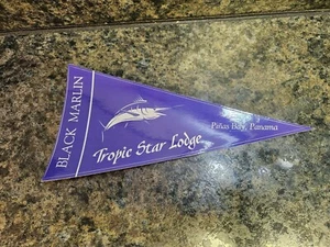 Tropic Star Lodge Pinas Bay Panama Black Marlin Flag Sticker ~ Blue - Picture 1 of 1
