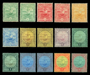 British Colonies - GRENADA 1906-11 Columbus Flagship  set Scott # 68-78 mint MLH - Picture 1 of 2