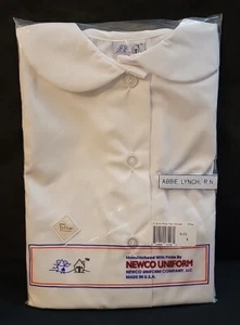Vintage NEW Girls White Nurse Uniform Button Up Blouse Peter Pan Collar Size 6 - Picture 1 of 4