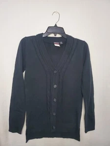 Black Nautica School Uniform Cardigan Size XL/16 Regular - Picture 1 of 9