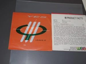 YES - LEAVE IT / GERMANY 7'' SINGLE 1983 (MINT-) & PROMO-SHEET - Bild 1 von 2