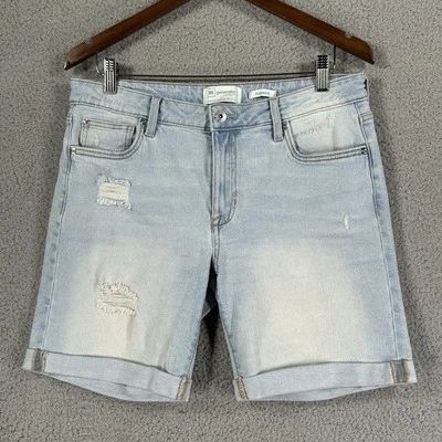 Regeneration by Celebrity 粉色牛仔布花朵牛仔短裤尺寸 11/30 蓝色海滩 — 第 1/4 张图片