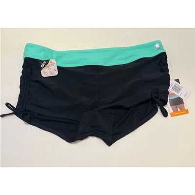 Shorts de banho ZeroXposur ruched boyshort tankini parte inferior do biquíni novo com etiquetas tamanho 0X - Imagem 1 de 4