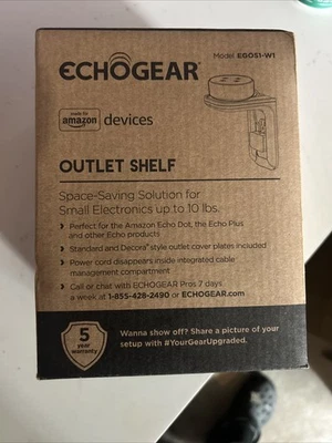 New Echo Gear Outlet Shelf Model EGOS1-W1 For Amazon Devices - Image 1 of 4