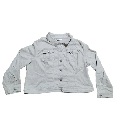 Chaqueta delantera con botones Cato 26/28 W para mujer elástica mínima comodidad diaria de algodón Foto 1 de 4