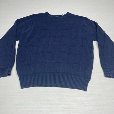 Arrow Vintage Y2K Navy Blue Chunky Stripped Preppy Sweater Men’s Large - Image 1 of 4