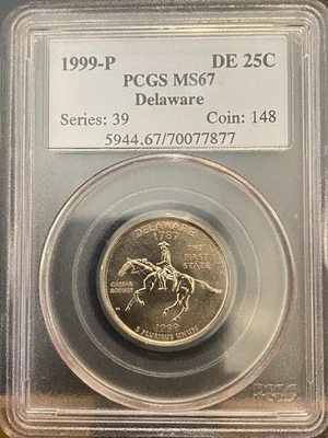 1999-p DE 25C PCGS MS67 - Image 1 of 4