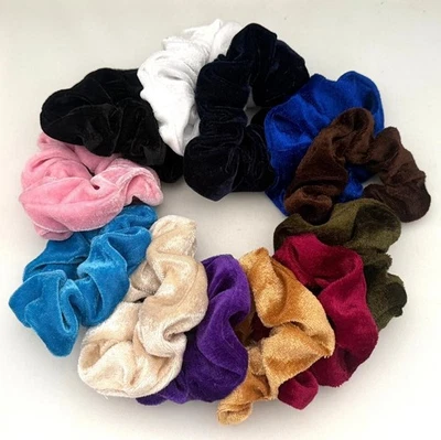NOVO 2 PÇS PORTA-RABO DE CAVALO VELUDO SCRUNCHIES FRETE GRÁTIS EUA - Imagem 1 de 4