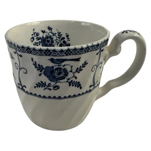 JOHNSON BROS Vintage Indies Blue Flat Cup Mug England Floral Bird Earthenware - Picture 1 of 13