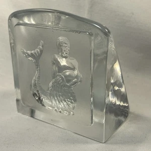 Nybro Schweden Wassermann 4" Glas Briefbeschwerer Buchstütze Triton Merman MCM - Bild 1 von 7