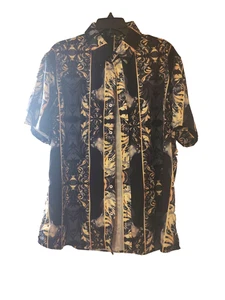 Daupanzees Hemd Neu Herren 2XL Schwarz Blau Gelb Leicht Kurzarm Poly - Bild 1 von 7