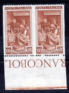 Lavoro Lire 100 coppia varietà non dentellata verticalmente - Picture 1 of 1