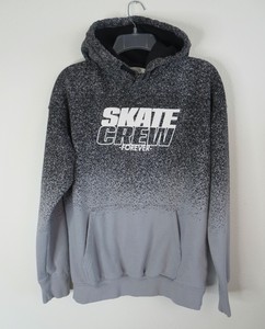 H&M Youth Skate Crew Forever Pull Over Hoodie Gray Black Size 12-14