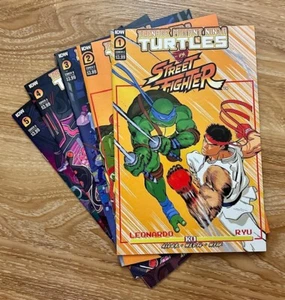 Lot (5) TEENAGE MUTANT NINJA TURTLES vs STREET FIGHTER #1-5 IDW COMICS SERIES - Picture 1 of 3