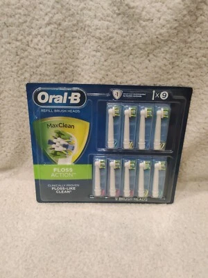 Oral-B Max Clean Floss Action Refill Brush Head 9 Pack - New/ Sealed - Image 1 of 2