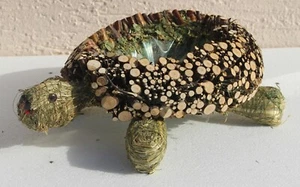 Figura Decorativa Tortuga Acostada L 28cm Para Plantar Hecha De Heno Y Ramas - Imagen 1 de 6