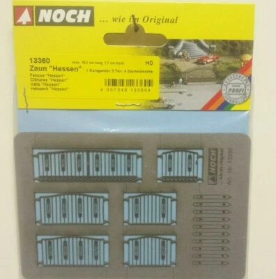 Noch 13360 Hessen Residential Fence 4 Fence Sections 10 Posts Kit HO Scale - Image 1 of 3