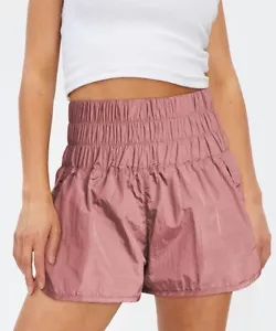 Womens High Waisted Athletic Shorts Casual Running Shorts Size M Light Wine Red - Picture 1 of 11
