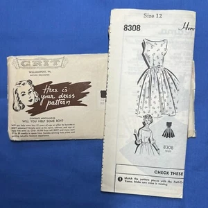 Patt O Rama Mail Order 8308 Misses Vintage Dress Pattern Size 12 Cut Unprinted - Picture 1 of 6