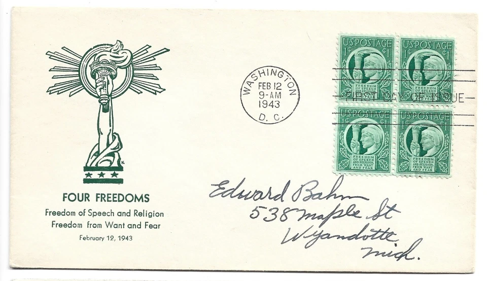 1943, FOUR FREEDOMS, BLK - Image 1 of 1