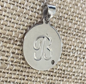 Nataliya V Collister Schrift Buchstabe B Sterlingsilber NVC 925 runder Anhänger - Bild 1 von 6
