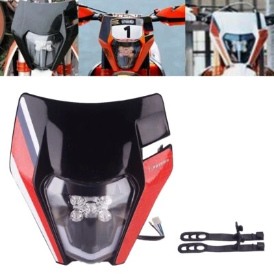 Black LED Headlight H/L beam DRL For KTM EXC XCW 250 300 350 450 500 SMC-R 690 - Image 1 of 4
