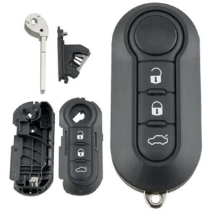 3 Button Car Key Remote Case Shell Folding Housing Fit for Fiat 500 Panda - Picture 1 of 10