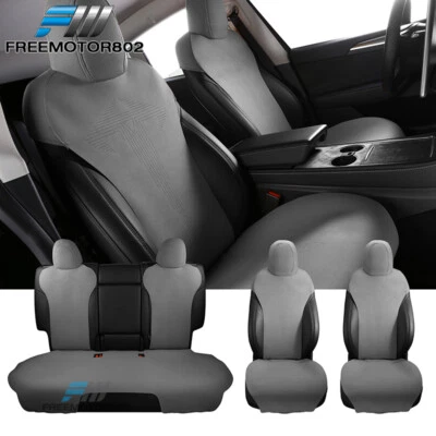 Se adapta a 20-24 Tesla Modelo Y Gamuza Cuero Cojines de Asiento Protector Estilo V1 - Gris Foto 1 de 4
