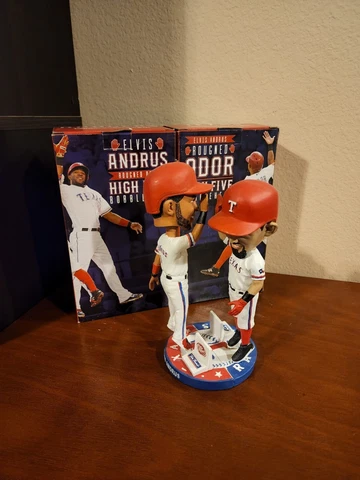 Elvis Andrus and Rougned Odor High Five Bobbleheads Texas Rangers COMPLETE SET Cover