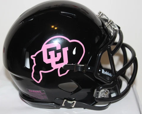 2013 Colorado Buffaloes Blackout Breast Cancer Riddell Mini Helmet v Arizona Cover