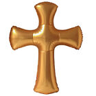 Gold Cross Foil Balloon 39" for Religious Events, Baby Showers-KK