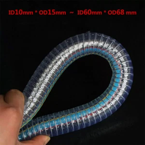 Clear Flexible Reinforced Braided Fuel Oil Water Tube Pipe PVC Steel Wire Hose - Picture 1 of 3