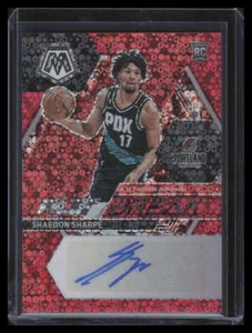 2022-23 Panini Mosaic Autographs Fast Break Red Shaedon Sharpe Rookie Auto 20/49 - Bild 1 von 2