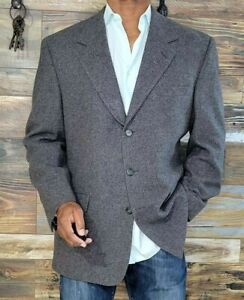 Bill Blass Black Label 100% Camel Hair Gray Blazer Sport Jacket Size 42R