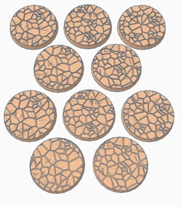 10x Cracked Earth round Bases 32mm D&D - Picture 1 of 3