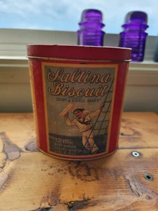 Antique Saltina Biscuit Tin 1992 - Picture 1 of 7