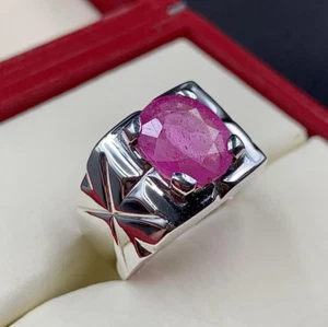 Anillo Rubí Natural Plata de Ley 925 Hecho a Mano Anillo Yaqoot Anillo Gema Rubí Real - Imagen 1 de 5